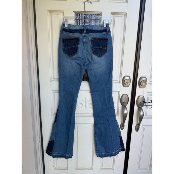 Driftwood Farrah High Rise Flare Jeans Womens Patchwork‎ Denim Size 25 - Picture 3 of 6